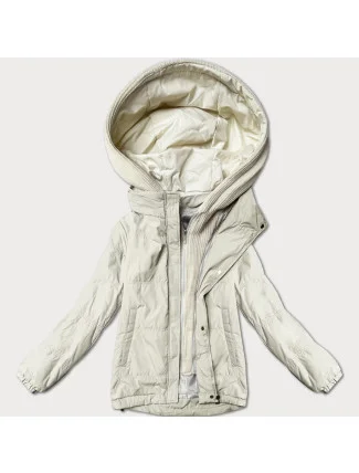 Dámská bunda v barvě ecru s ozdobnou kapucí Miss TiTi (3295) Dámská bunda v barvě ecru s ozdobnou kapucí Miss TiTi (3295)