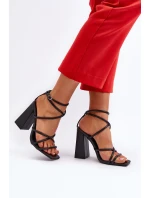 Moderní sandály na podpatku černé Josette Moderní sandály na podpatku černé Josette