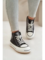 Zateplené Dámské Tenisky Na Platformě Eko Kůže Big Star Černé Zateplené Dámské Tenisky Na Platformě Eko Kůže Big Star Černé