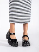 Designové dámské černé polobotky platforma Designové dámské černé polobotky platforma