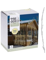 VÁNOČNÍ STROMEK SVĚTLA VODOPÁD VENKOVNÍ SVĚTLO OPONA 320 VEDL TEPLÁ BÍLÁ 5 RYCHLOSTÍ