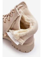 Dámské zipové zateplené trapery Gremiva Beżowe