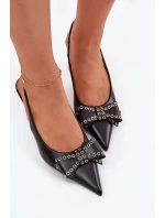 Lodičky Na Podpatku S Mašlí Černé Folesca