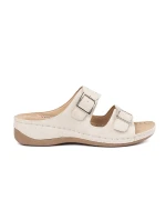 Pohodlné  sandály dámské Jasnobeżowy na klínku