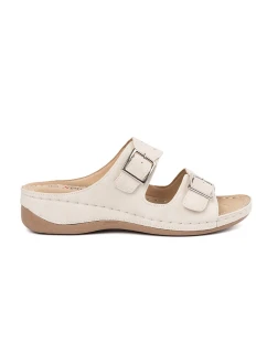 Pohodlné sandály dámské Jasnobeżowy na klínku