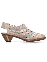 Dámské kožené pohodlné elastické polobotky na podpatku Rieker 46778-64