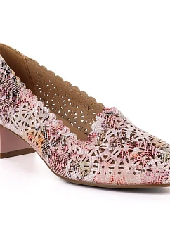 Dámské ažurové boty na podpatku Potocki 26-12393