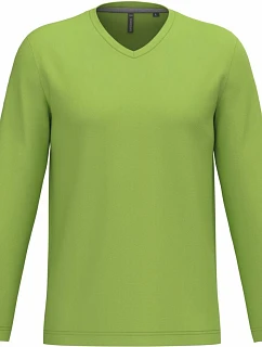 Kariban K 358 Pánské tričko do V s dl. rukávem 20.K358 lime