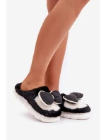 Kožešinové Pantofle S Mašlí Černé Grilis