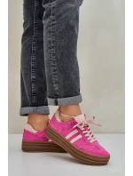 Zazoo N1068S4 Dámské semišové sneakersy na platformě fuchsie Zazoo N1068S4 Dámské semišové sneakersy na platformě fuchsie