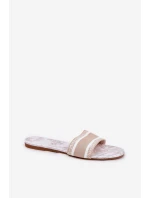 Vzorované Plné Dámské Sandály Béžové Leysi