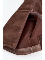 Semišové Kozačky Na Podpatku Zip Čokoládové Lissara