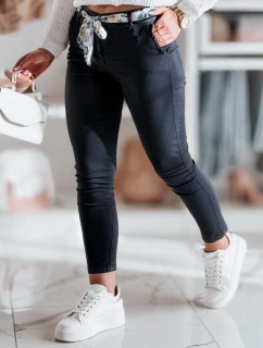 Dámské látkové chinos kalhoty s páskem ROSSALI navy blue FashionStreet UY2532