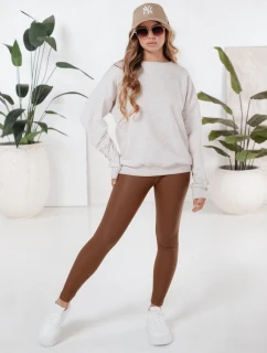 Dámské voskované hnědé legíny FashionStreet UY2725