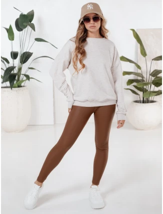 Dámské voskované hnědé legíny FashionStreet UY2725