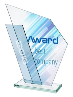 Skleněná trofej s barevným potiskem LuxorJet