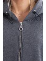 Zateplená dlouhá mikina v grafitová melanž