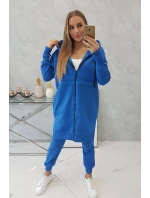 Hřejivá souprava s dlouhou mikinou chrpově modrá