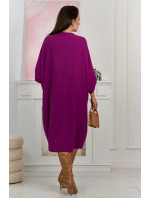 Oversize šaty s výstřihem do V tmavě fialová