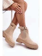 Semišové boty Chelsea na masivní podrážce, světle béžové Ozaro Semišové boty Chelsea na masivní podrážce, světle béžové Ozaro