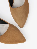 Praktické  lodičky hnědé dámské na širokém podpatku