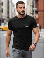 Pánské bavlněné tričko s potiskem klasické černé FashionStreet NX0153R