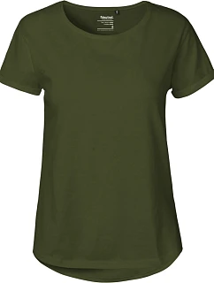 Neutral O 80012 Dámské bio tričko s ohrnutými rukávy 77.8012 military