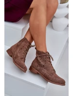 Šněrovací Boty S Vyřezávaným Vzorem S.Barski HY51-136 Hnědé