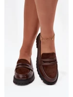 Dámské mokasiny z eko kůže čokoládové Cailen