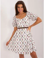 LK SK 509406 šaty.31 bílo-hnědá LK SK 509406 šaty.31 bílo-hnědá