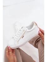Dámské tenisky z eko kůže Big Star – bílá/zlatá Dámské tenisky z eko kůže Big Star – bílá/zlatá