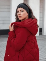 Dámská prošívaná zimní bunda s kapucí FEMACOAT vínová FashionStreet TY5479 Dámská prošívaná zimní bunda s kapucí FEMACOAT vínová FashionStreet TY5479