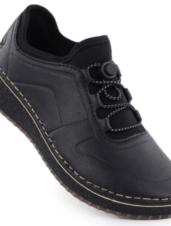 Černé dámské kožené polobotky Rieker 50960-00