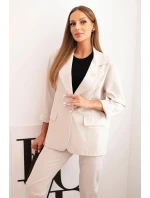 Dámská souprava Punto elegantní sako a kalhoty béžový