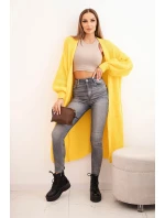 Svetr dlouhý kardigan tmavě žlutý