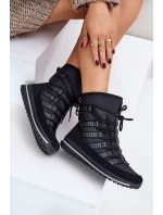 Dámské šněrovací boty do sněhu Progress PROGJ-22-134 Černé