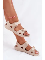 Dámské Pěnové Sandály Na Platformě Big Star RR274A515 Béžové