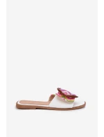 Dámské Ploché Pantofle S Dekorativní Přezkou Bílé Luwam