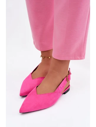 Baleríny s Zlatým Přezkou Eco Semišové Růžové Palerra