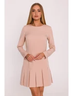 M872 Šaty s obrácenými záhyby - béžové M872 Šaty s obrácenými záhyby - béžové