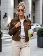 FashionStreet dámská hnědá semišová bunda TY5581