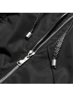 Černá dámská bunda s ozdobnými manžetami (BR8079-1) Černá dámská bunda s ozdobnými manžetami (BR8079-1)