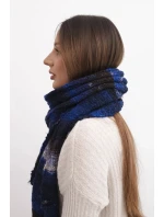 Dámský svetr z měkké a teplé vlny v barevných pruzích KN19 modrý Dámský svetr z měkké a teplé vlny v barevných pruzích KN19 modrý