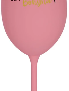 VÍNO JE NÁPOJ BOHOV. SOM BOHYŇA! - ružový pohár na víno 350 ml