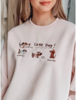 Dámská oversize mikina s jezevčíky JAMNIKOVE růžová FashionStreet BY1497 Dámská oversize mikina s jezevčíky JAMNIKOVE růžová FashionStreet BY1497