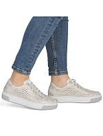 Dámská ažurová pohodlná měkká béžová obuv Rieker L8849-60 Dámská ažurová pohodlná měkká béžová obuv Rieker L8849-60