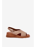Dámské Sandály Na Klínu Z Eko Kůže Béžové Quilara Dámské Sandály Na Klínu Z Eko Kůže Béžové Quilara
