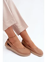 Kožené baleríny Barefoot Zazoo 10217 Cappucino