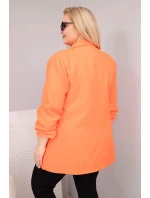 Dámské elegantní sako pro plnoštíhlé oranžové