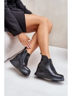 Lakované Boty Na Klíně Zateplené Černé Vinceza 66703